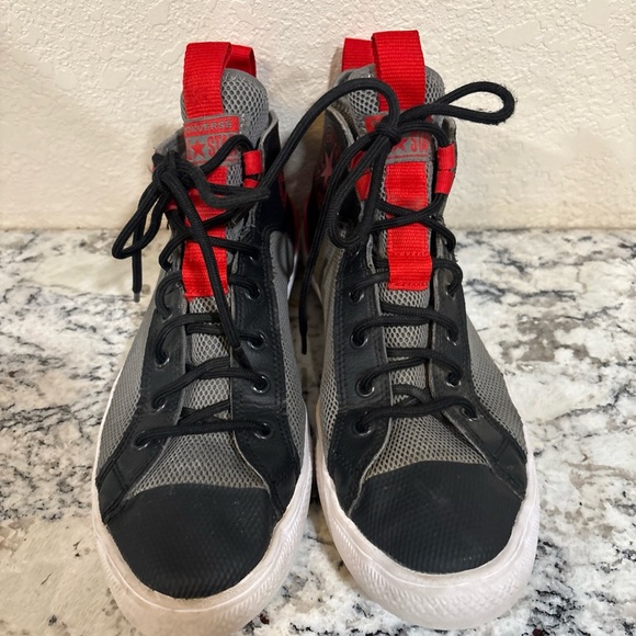 Converse Chuck Taylor Lightweight Mesh Ultra Mid High Top Black Red Men Sz 8 - Picture 11 of 16